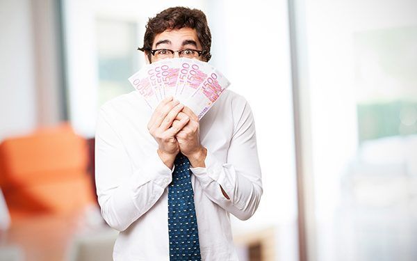 businessman with bank notes