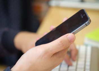 asian man hands using smart phone, social media concept