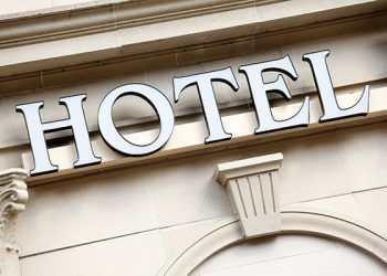 Hotel entrance sign