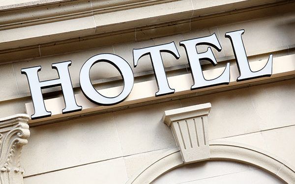 Hotel entrance sign