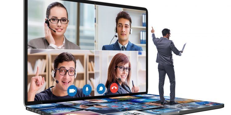 Concept of remote video conferencing during the pandemic