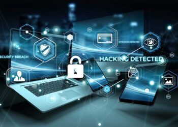Antivirus interface over modern tech devices in dark background 3D rendering
