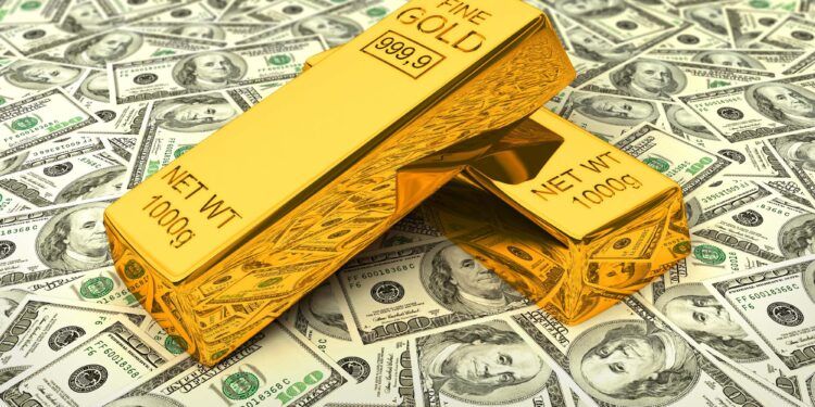 Invest in gold - bank gold bars bullions on dollars
